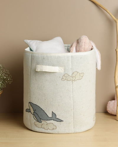 Dreamy Whale Printed Storage Basket | 10 x 19 inches