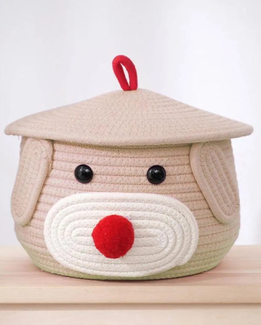 Bear Small Lid Cotton Storage Basket