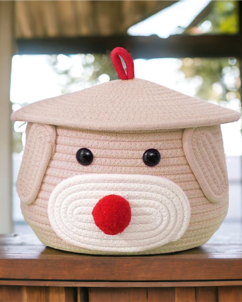 Bear Small Lid Cotton Storage Basket