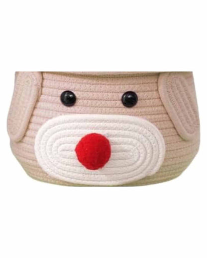 Bear Small Lid Cotton Storage Basket