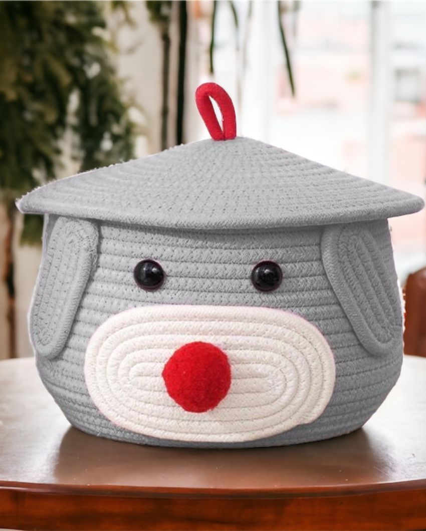 Bear Small Lid Cotton Storage Basket