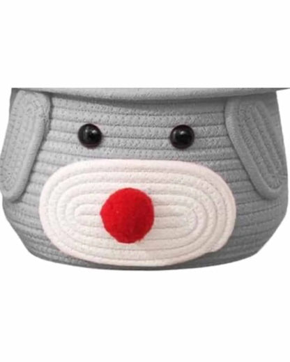 Bear Small Lid Cotton Storage Basket