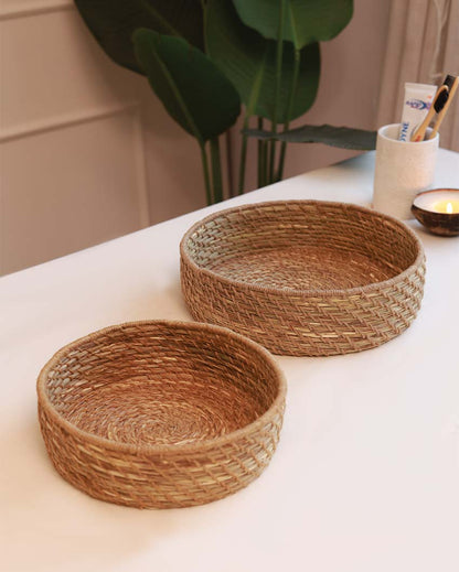 Sabai & Jute Natural Utility Baskets | Set of 2