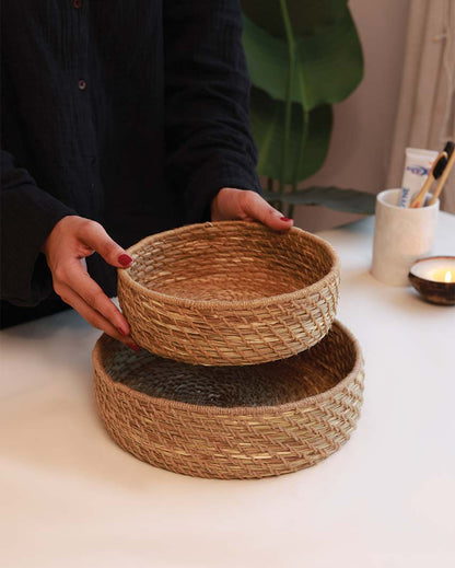 Sabai & Jute Natural Utility Baskets | Set of 2