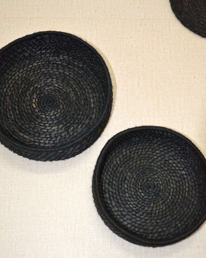 Modern Black Sabai & Jute Utility Baskets | Set of 2