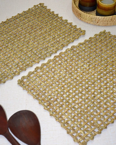 Natural Sabai Rectangular Placemats | Set of 2