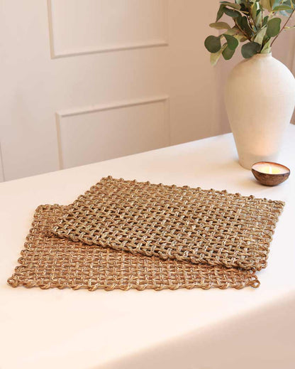 Natural Sabai Rectangular Placemats | Set of 2