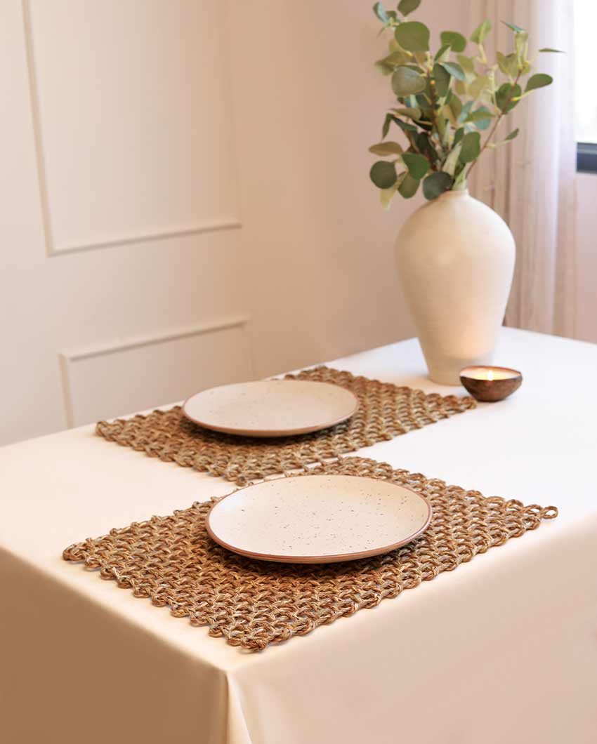 Natural Sabai Rectangular Placemats | Set of 2