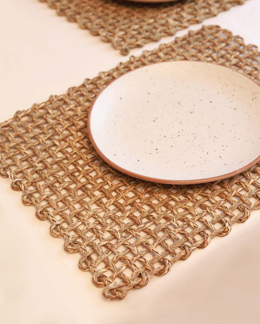 Natural Sabai Rectangular Placemats | Set of 2