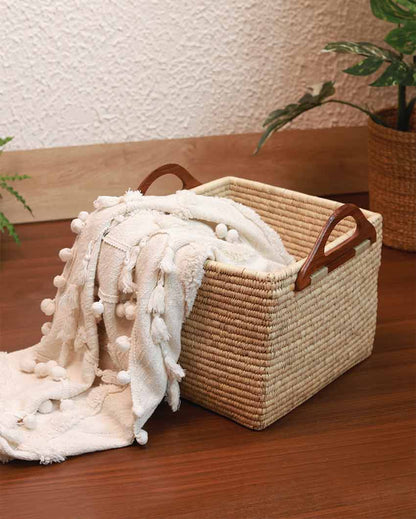 Classic Elegance Sabai & Palm Storage Basket