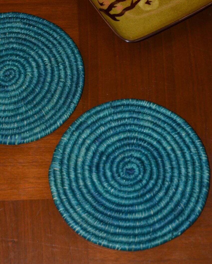 Simple Sabai Grass & Palm Round Trivets | Set Of 2