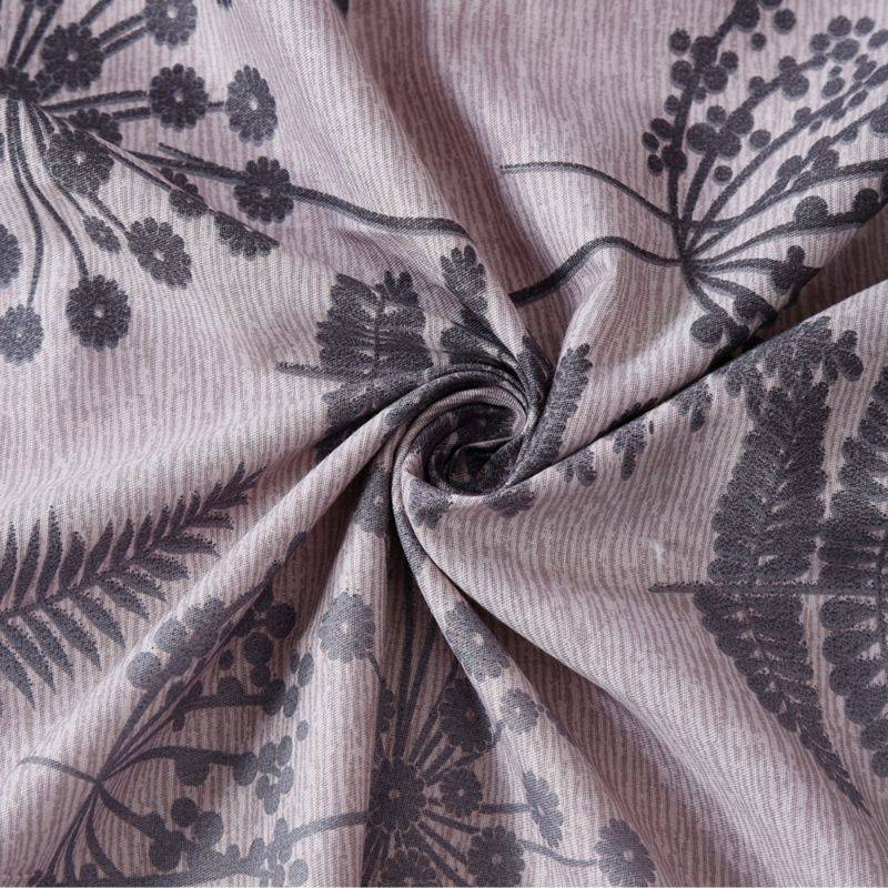 Satin Grey Floral Premium Print Cotton Bedding Set Single Size
