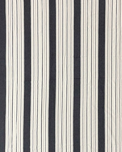 Black Magical Linea Striped Cotton Single Bedsheet With Pillow Cover | 90 x 60 inches