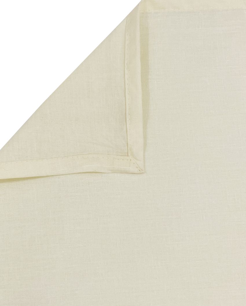 Natural White Veda Pure Cotton Bedsheet Set with Pillow Cover | 90 x 60 inches