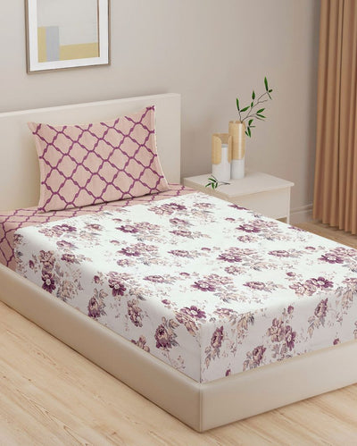 Pink Veda Pure Cotton Bedsheet with Pillow Cover | 90 x 60 inches