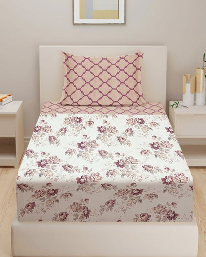 Pink Veda Pure Cotton Bedsheet with Pillow Cover | 90 x 60 inches