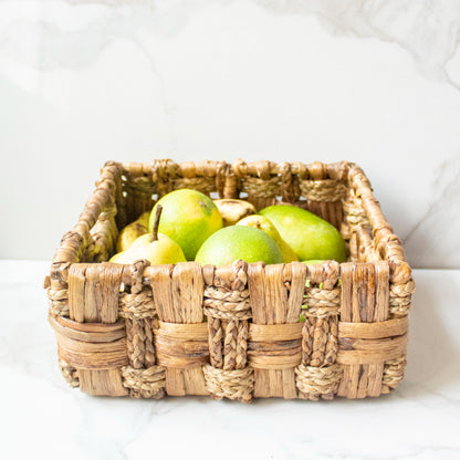 Fancy Water Hyacinth Woven Basket | 8 Inches Default Title
