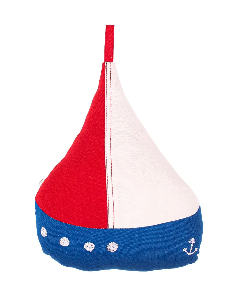 Happy Sailor Boat Cotton Cushion | 10x13 inches