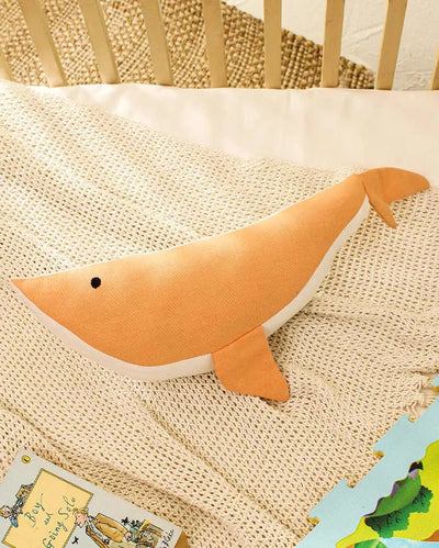 Mysterious Whale Cotton Cushion | 8x19 inches