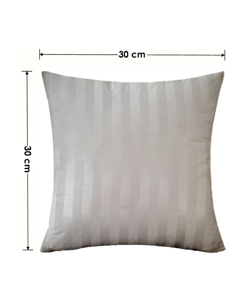 Modern Stripe Polyester Cushion Covers | Set of 2 | 12x12 Inches