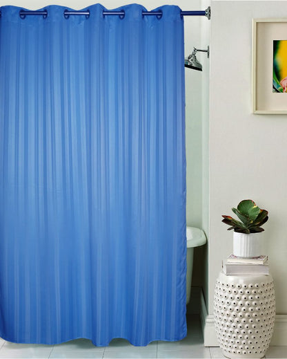Stripe & Lines Pattern Polyester Shower Curtains With 10 Metal Eyelets & C Hooks | 6 X 6.5 Ft