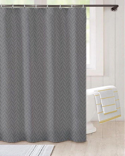 Arrow Pattern Polyester Shower Curtains With 12 Metal Eyelets & C Hooks | 6 X 6.5 Ft