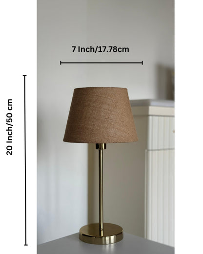 Contemporary Brown Shade Jute Tapered Finish Table Lamp | 7 x 20 inches