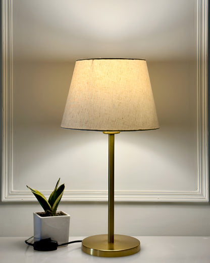 Elegant Off-White Tapered Shade Finish Table Lamp | 7 x 20 inches