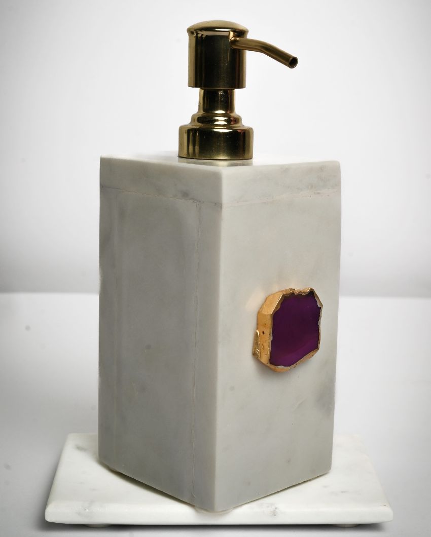Agate Refillable Marble Soap Dispenser For Bathroom Pink