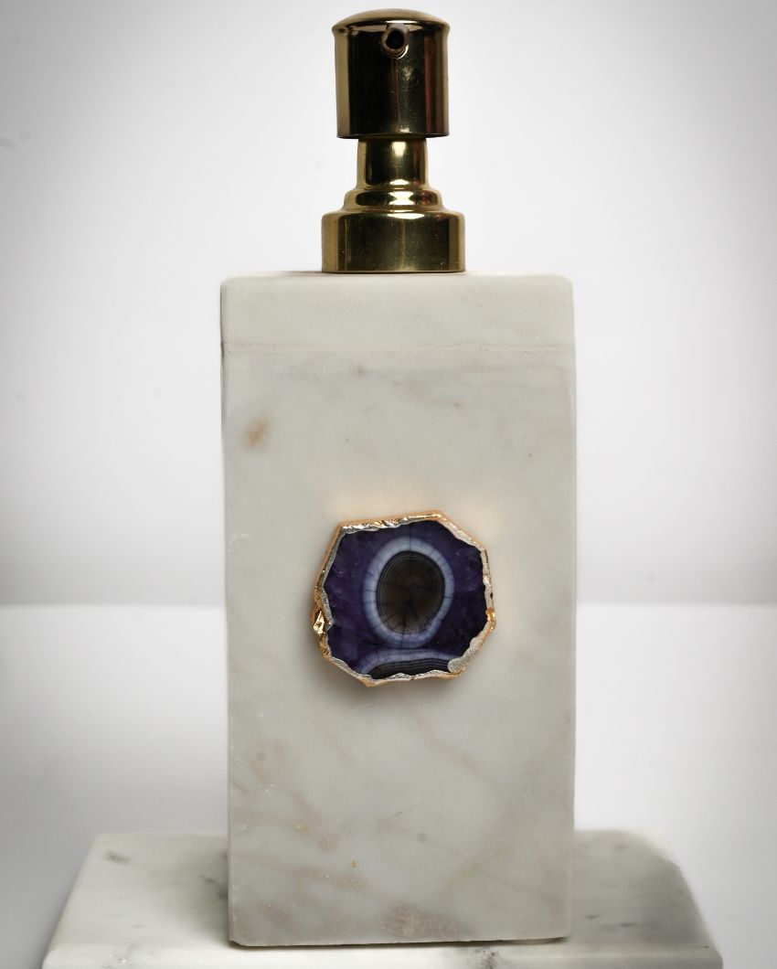 Illuminating Purple Agate Marble Soap Dispenser For Bathroom