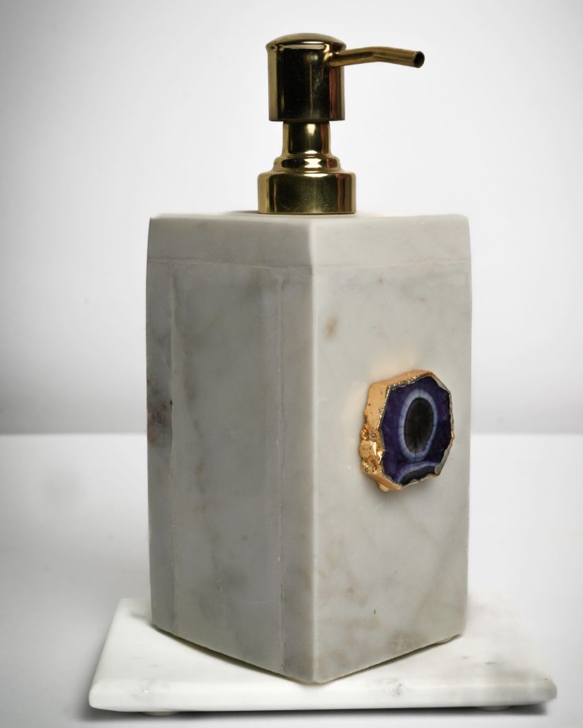 Illuminating Purple Agate Marble Soap Dispenser For Bathroom