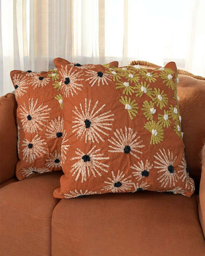 Radiant Sunburst Delight Tufted Cushion Cover | 18 x 18 inches