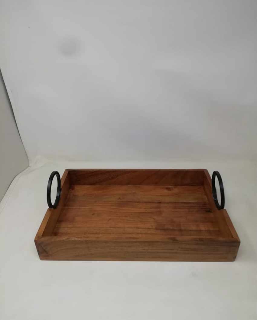 Mahogany Brown Cane Rectangle Tray | Brown