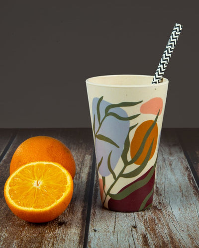 Green Floral Non Toxic Eco Friendly Bamboo Tumblers | 400ml | 4 x 5 inches