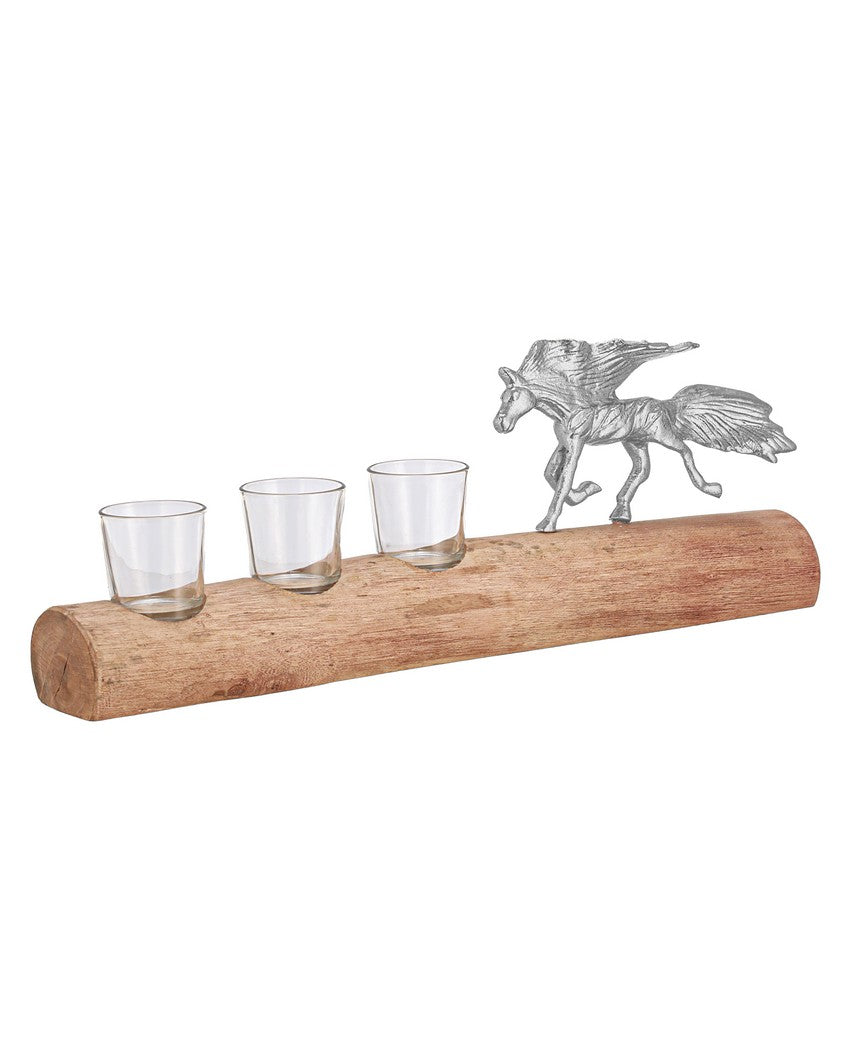Unique Stallion Sips Shot Glasses with Stand | Pack of 4 | 7 x 2 x 3 inches