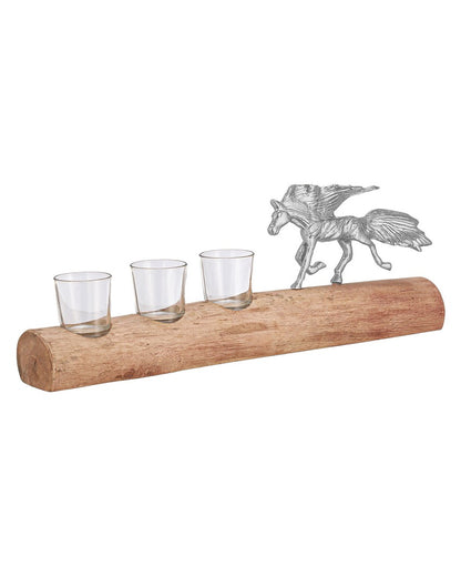 Unique Stallion Sips Shot Glasses with Stand | Pack of 4 | 7 x 2 x 3 inches