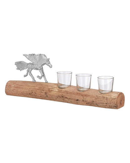 Unique Stallion Sips Shot Glasses with Stand | Pack of 4 | 7 x 2 x 3 inches