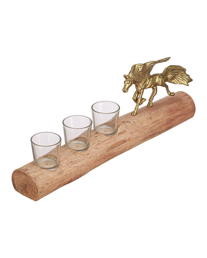 Unique Stallion Sips Shot Glasses with Stand | Pack of 4 | 7 x 2 x 3 inches