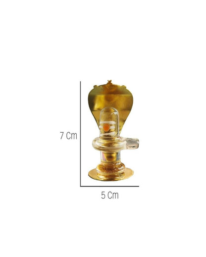 Sacred Crystal Shivling with Vasuki & Trishul Figurine | Set of 3 | 3 x 2 inches