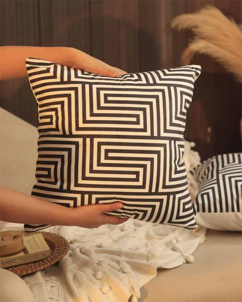 Puzzle Design Printed Cushion Covers | Set of 2 | 16 X 16 Inches