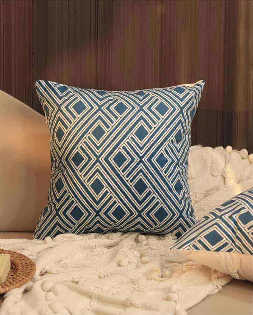 Contemporary Design Printed Cushion Covers | Set of 2 | 16 X 16 Inches