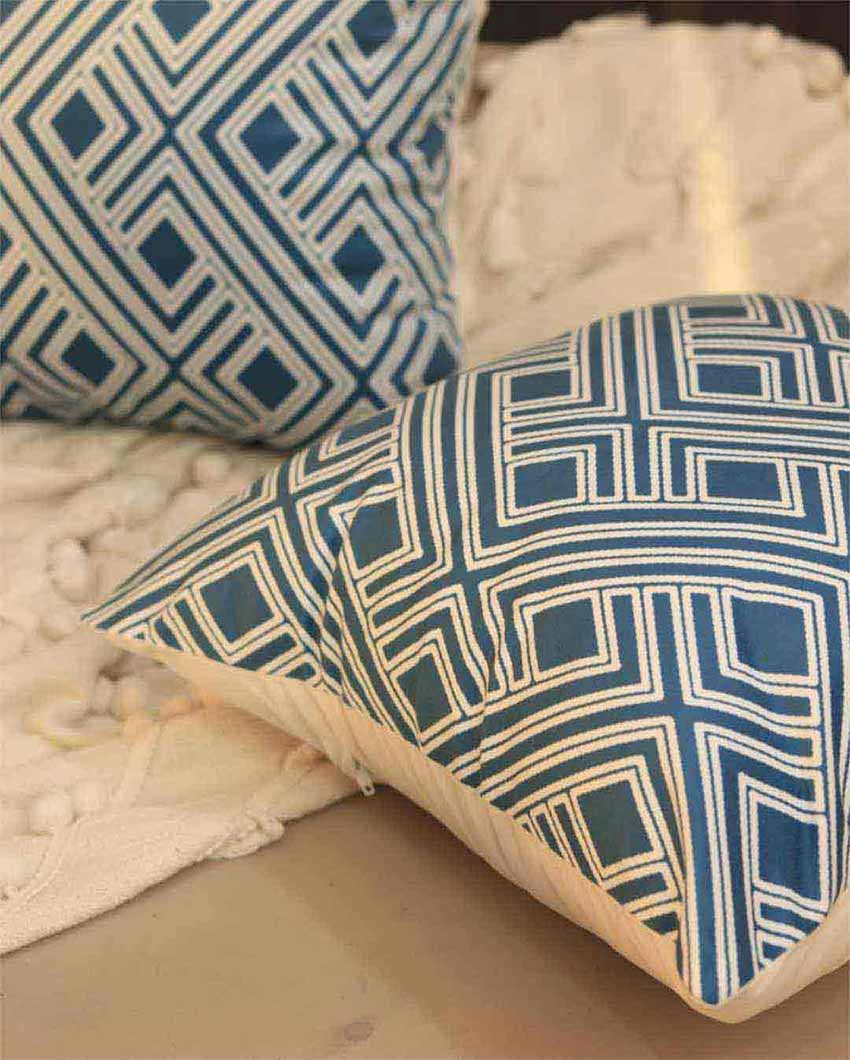 Contemporary Design Printed Cushion Covers | Set of 2 | 16 X 16 Inches