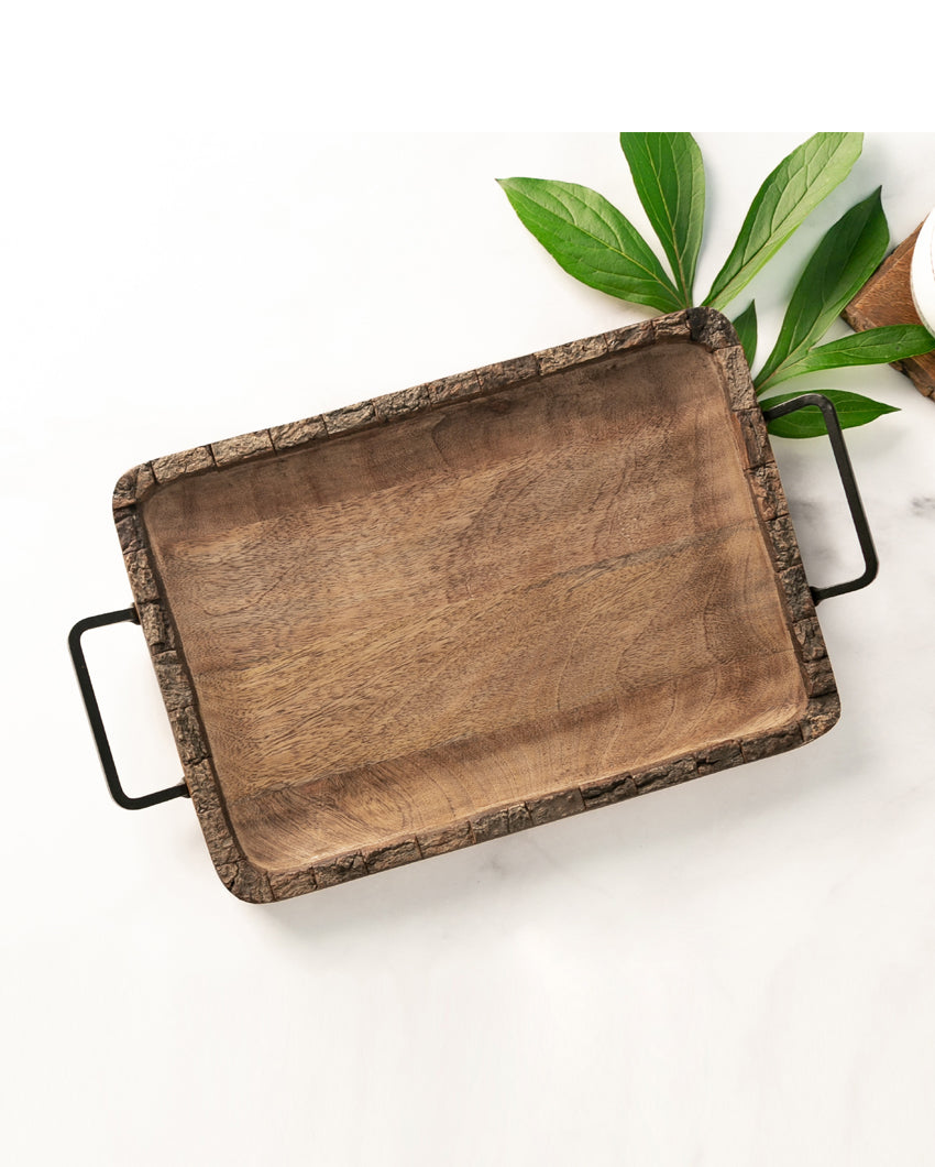 Stylish Mango Wood Rectangular Serving Tray