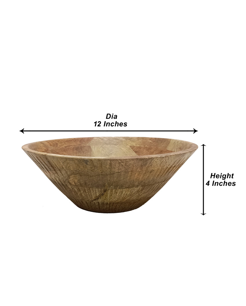 Artisan Crafted Designer Carving Wooden Bowl