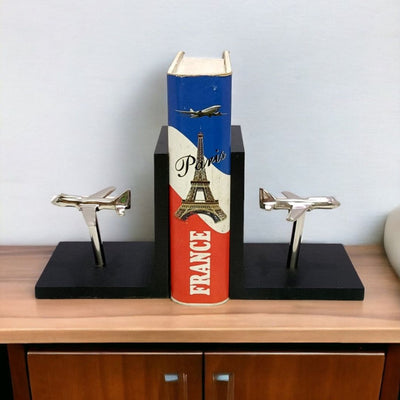 Fighter Jet Shape Book End Stopper Showpiece | Multiple Designs | 12 x 4 x 7 inches