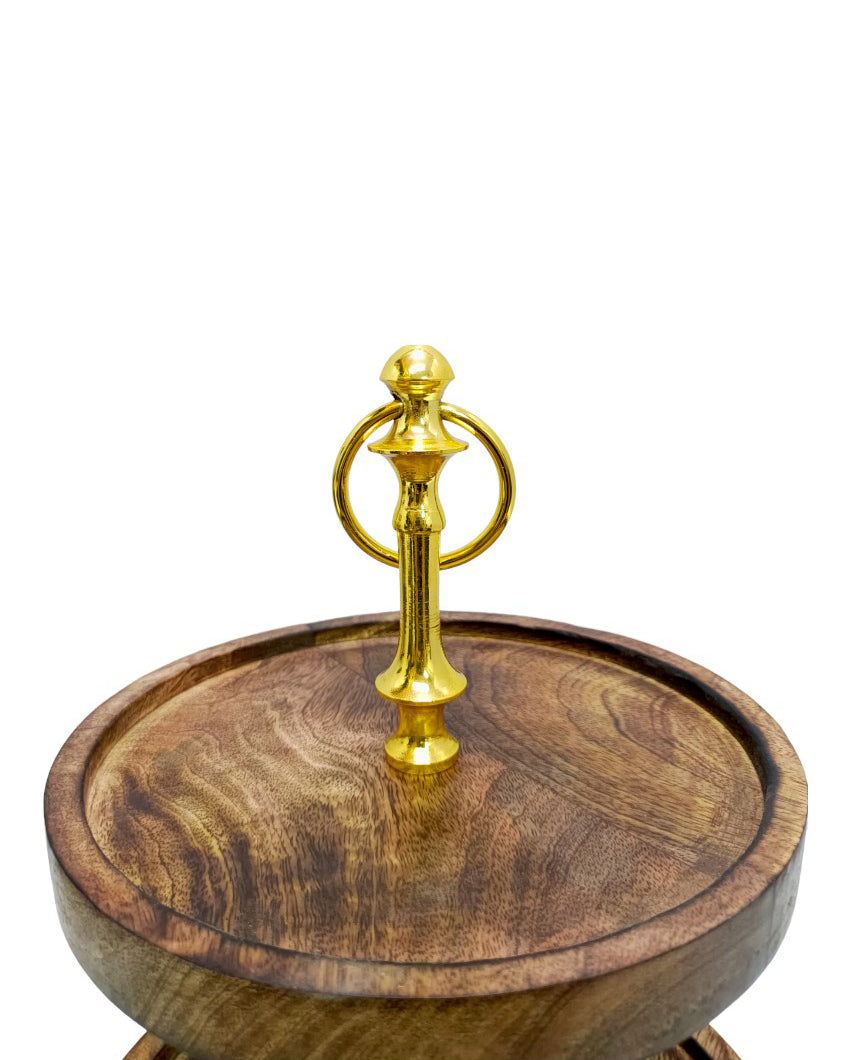 2 Tier Wooden Round Cake Stand