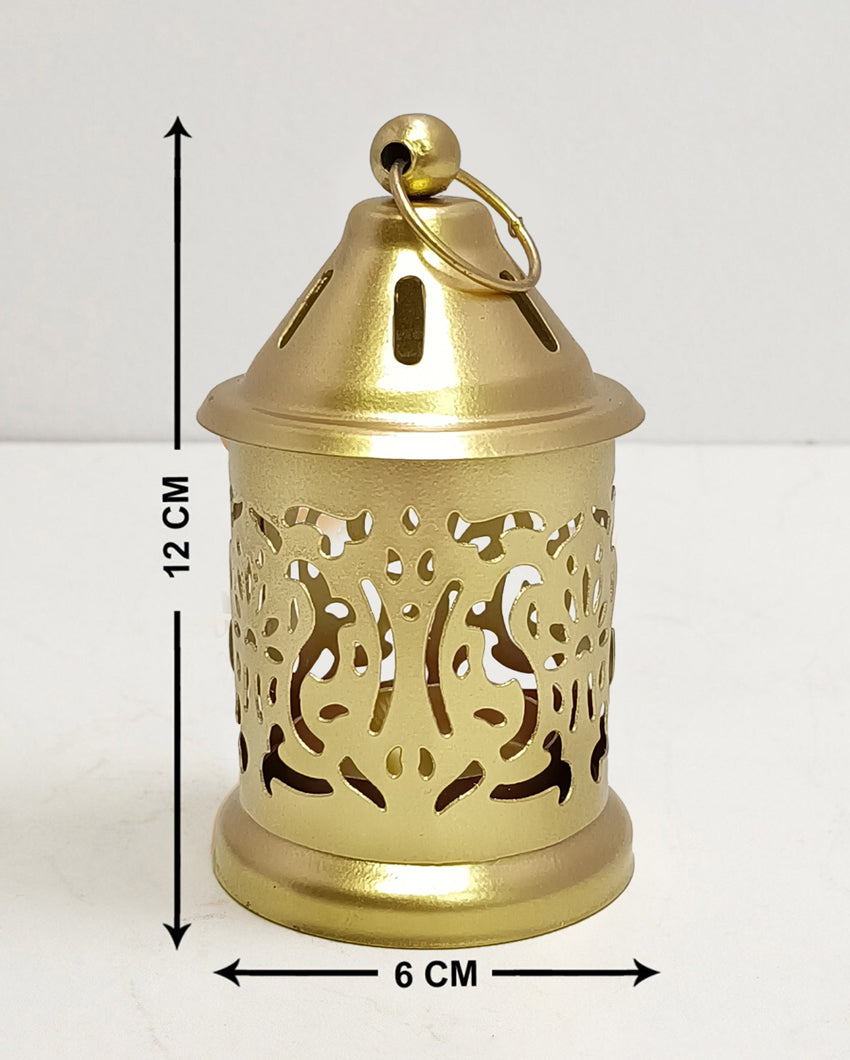 Festival Decoration Gold Iron Table Lantern | Set of 2