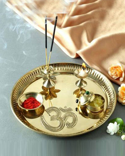 Premium Brass Pooja Thali Set