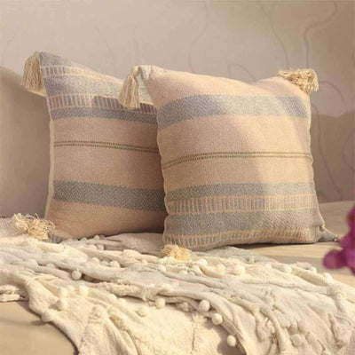 Classic Design Woven Cushion Covers | Set of 2 | 16 X 16 Inches