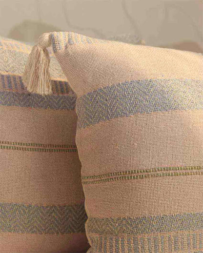 Classic Design Woven Cushion Covers | Set of 2 | 16 X 16 Inches
